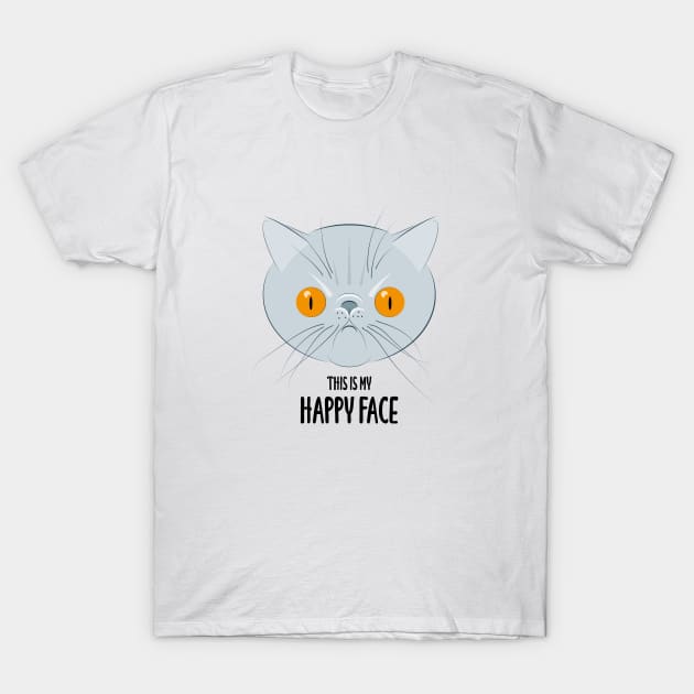 This is my happy face - Exotic cat T-Shirt by Wonderingalice